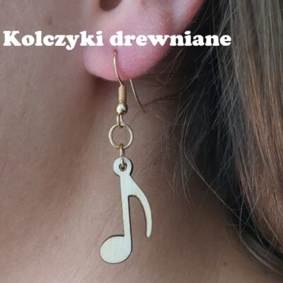 Kolczyki drewniane - różne wzory